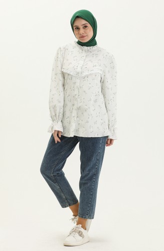 Puff Print Laced Shirt 15052-01 Green 15052-01