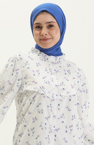 Schnürhemd mit Puffmuster 15052-02 Blau 15052-02
