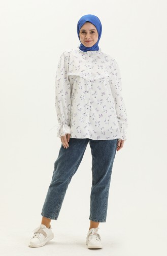 Puff Print Laced Shirt 15052-02 Blue 15052-02