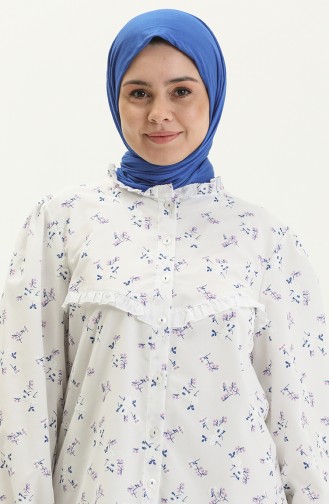 Schnürhemd mit Puffmuster 15052-02 Blau 15052-02
