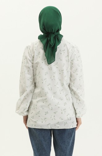 Ruffled Collar Shirt 15053-03 Green 15053-03