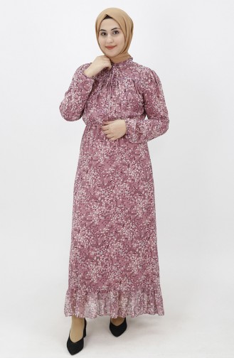 فستان زهري باهت 8009-03
