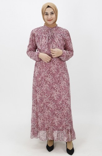 فستان زهري باهت 8009-03