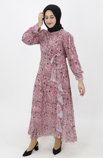 Robe Hijab Rose Pâle 8024-03