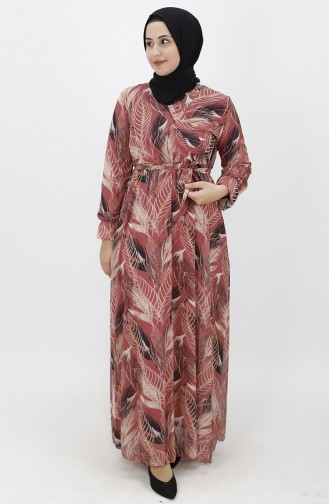 Robe Hijab Rose Pâle 8026-01
