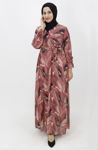 Robe Hijab Rose Pâle 8026-01
