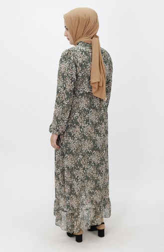 Khaki Hijab Dress 8009-01
