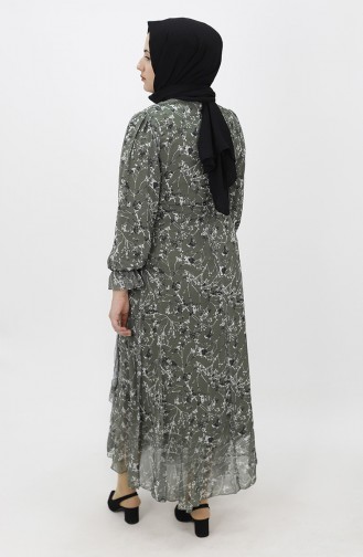 Khaki Hijab Kleider 8024-01