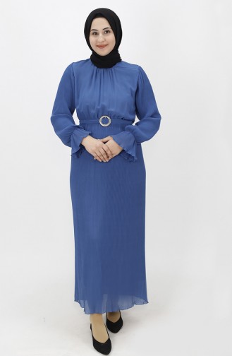 Indigo Hijab-Abendkleider 8045-02