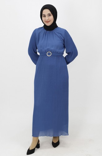 Indigo Hijab Evening Dress 8045-02