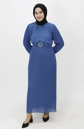 Indigo Hijab Evening Dress 8045-02