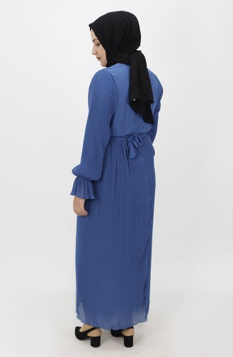 Indigo Hijab Evening Dress 8045-02