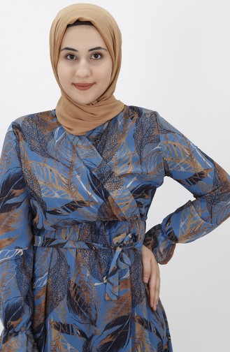 Indigo Hijab Dress 8026-02