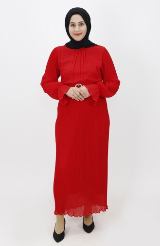 Red Hijab Evening Dress 8045-03