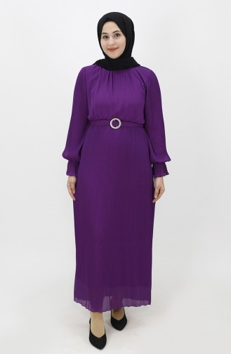 Purple Hijab Evening Dress 8045-01