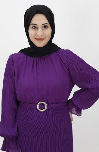 Purple Hijab Evening Dress 8045-01