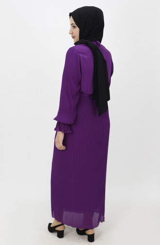 Purple Hijab Evening Dress 8045-01