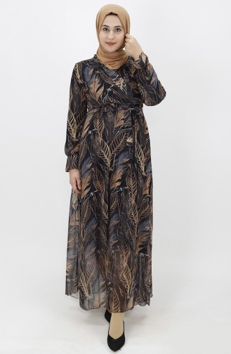 Black Hijab Dress 8026-03