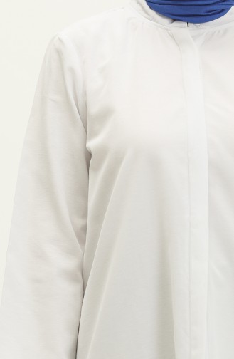 Laced Sleeve Buttoned Tunic 15065-01 White 15065-01