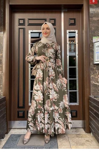 Khaki Hijab Kleider 0228SGS.HAK