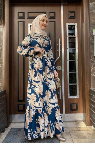Petrol Hijab Dress 0228SGS.PMV