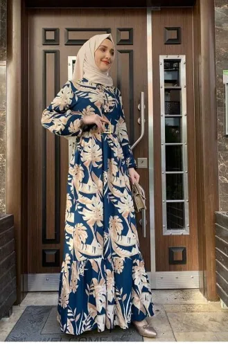 Petroleum Hijab Kleider 0228SGS.PMV