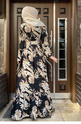 Beige Hijab Kleider 0228SGS.SBJ