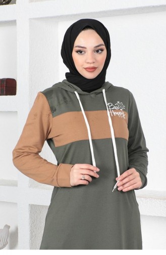 Khaki İslamitische Jurk 2038MG.HAK