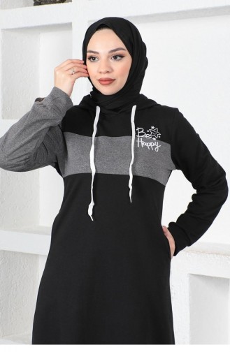 Schwarz Hijab Kleider 2038MG.SYH
