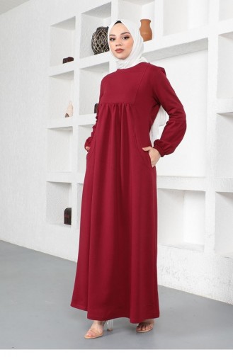 Claret red İslamitische Jurk 2039MG.BRD