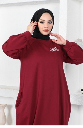 Şalvar Model Salaş Elbise Bordo