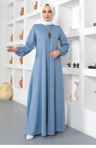 Babyblau Hijab Kleider 2041MG.BBM