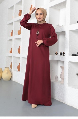 Weinrot Hijab Kleider 2041MG.BRD
