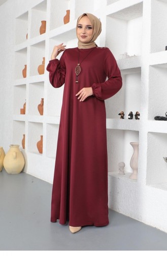 Claret Red Hijab Dress 2041MG.BRD