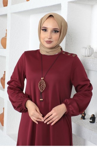 Weinrot Hijab Kleider 2041MG.BRD