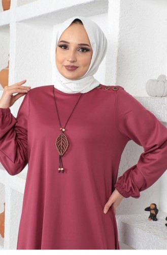Beige-Rose Hijab Kleider 2041MG.GKR