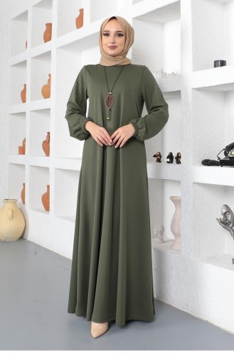 Khaki Hijab Kleider 2041MG.HAK