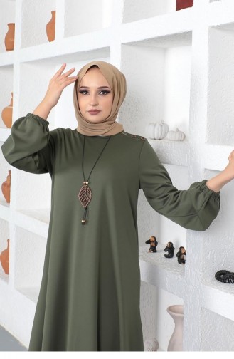Khaki Hijab Kleider 2041MG.HAK