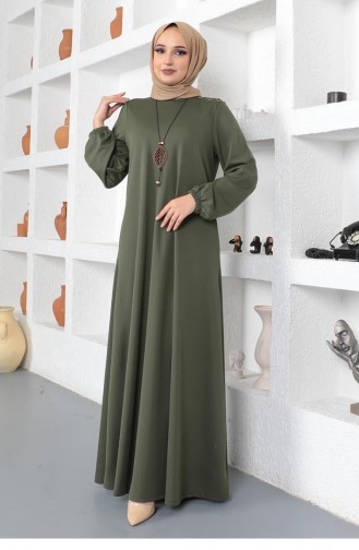 Khaki Hijab Kleider 2041MG.HAK