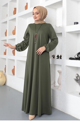 Khaki Hijab Kleider 2041MG.HAK
