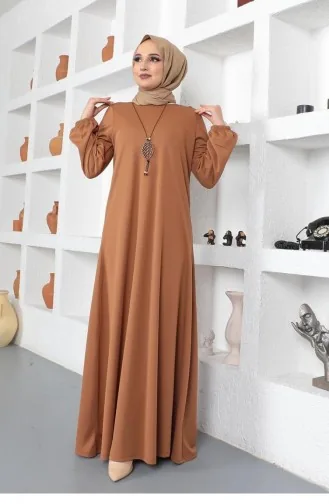 Tan Hijab Dress 2041MG.TAB