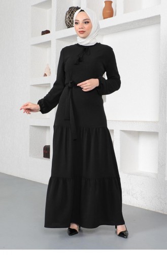 Black Hijab Dress 6002TBT.SYH
