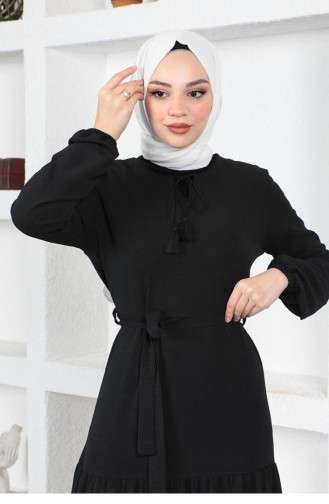 Black Hijab Dress 6002TBT.SYH