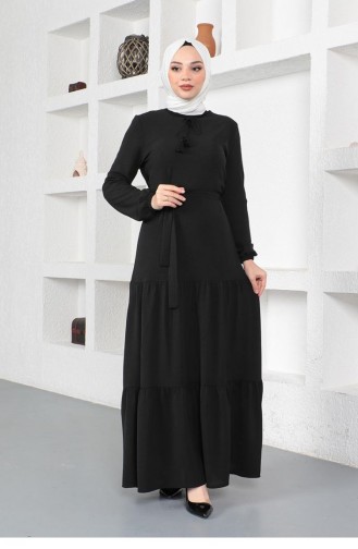 Black Hijab Dress 6002TBT.SYH