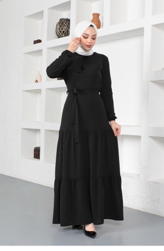 Black Hijab Dress 6002TBT.SYH