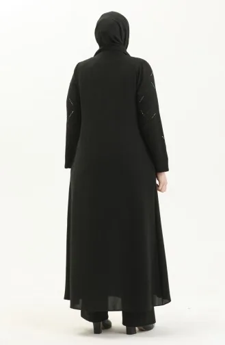 عباية بحجر مقاس كبير 5045-01  أسود 5045-01