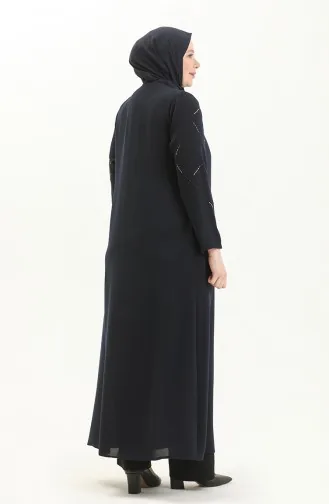 عباية بحجر مقاس كبير 5045-02 كحلي 5045-02