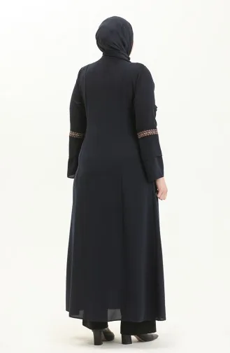 عباية مطرزة مقاس كبير 5047-02 كحلي 5046-02
