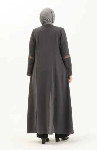 عباية مطرزة مقاس كبير 5047-04 رمادي 5046-04
