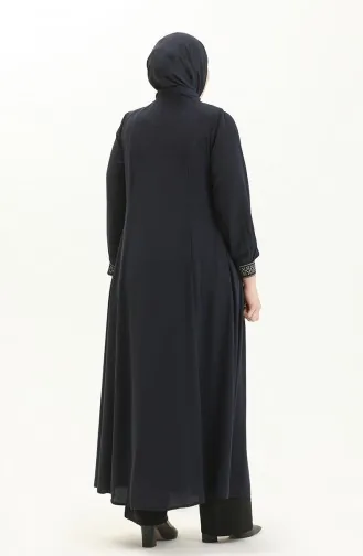 عباية مطرزة مقاس كبير 5047-02 كحلي 5047-02